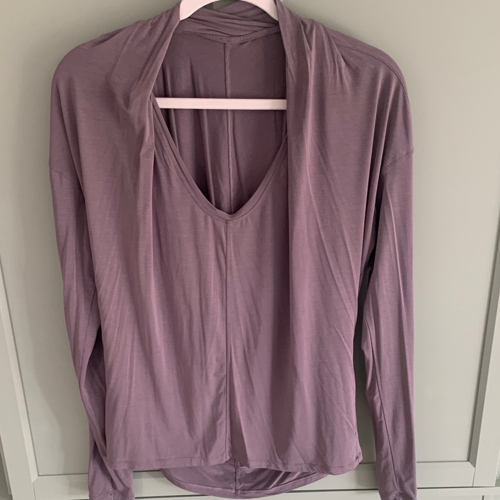 Women's Mauve V-Neck Long Sleeve Shrug Top